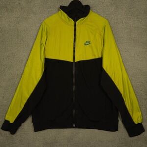 Nike Sportswear Jacket Men XXL 2XL Neon Green Black Fleece Full Zip Track Active